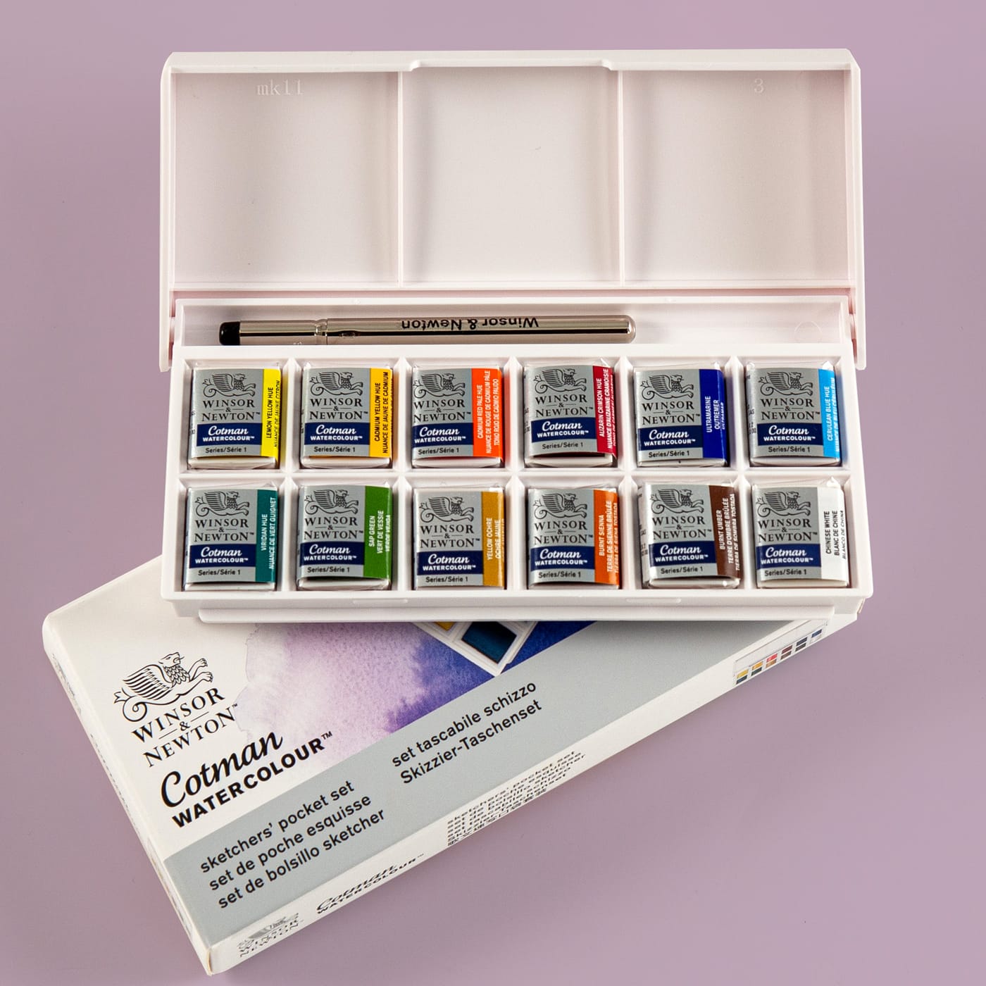 Set Acquerelli Cotman Winsor&Newton Sketchers, 12 colori + pennello per principianti