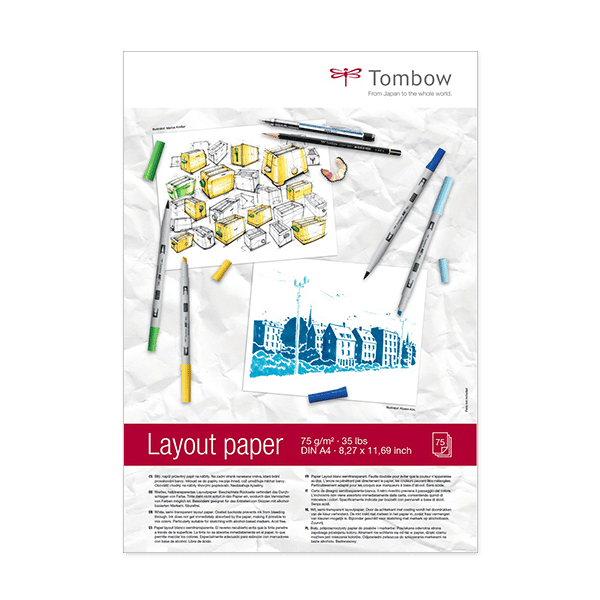 Blocco da disegno Tombow A4 Layout Paper 75 g/m²