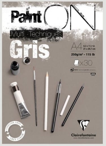 Blocco Paint On Grigio A4 250 gr