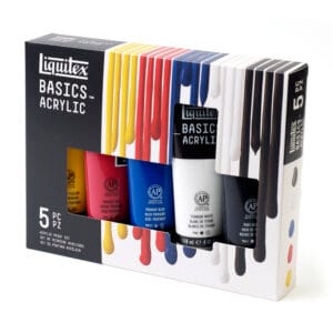 Confezione con 5 colori Primari Liquitex Basics Acrilico tubo 118 ml