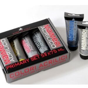 Confezione con 5 colori Maimeri Acrilico Primari tubo 75 ml